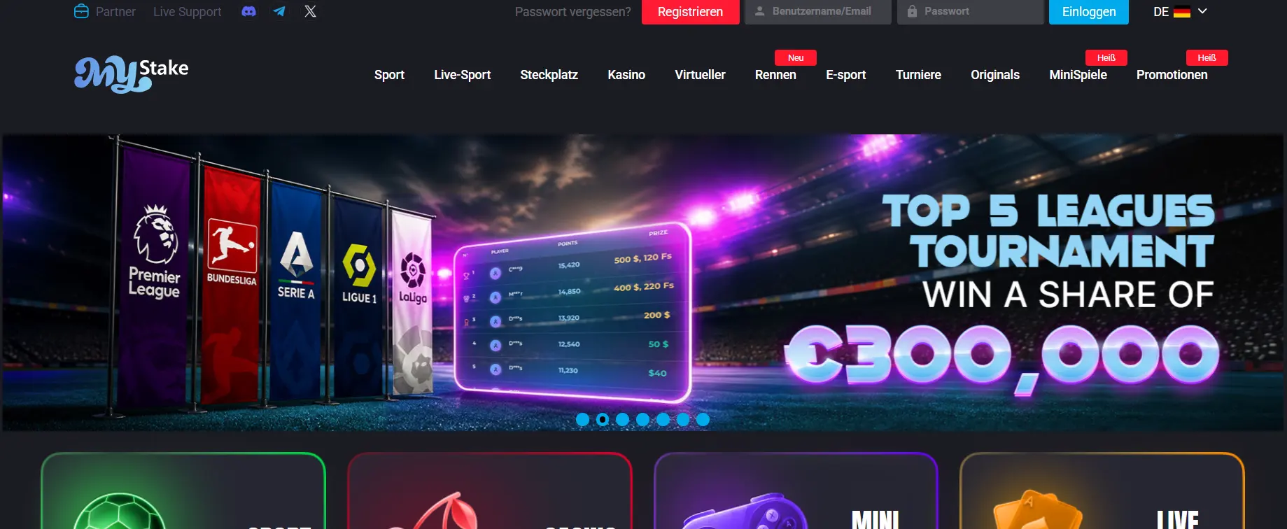 MyStake Casino Screen